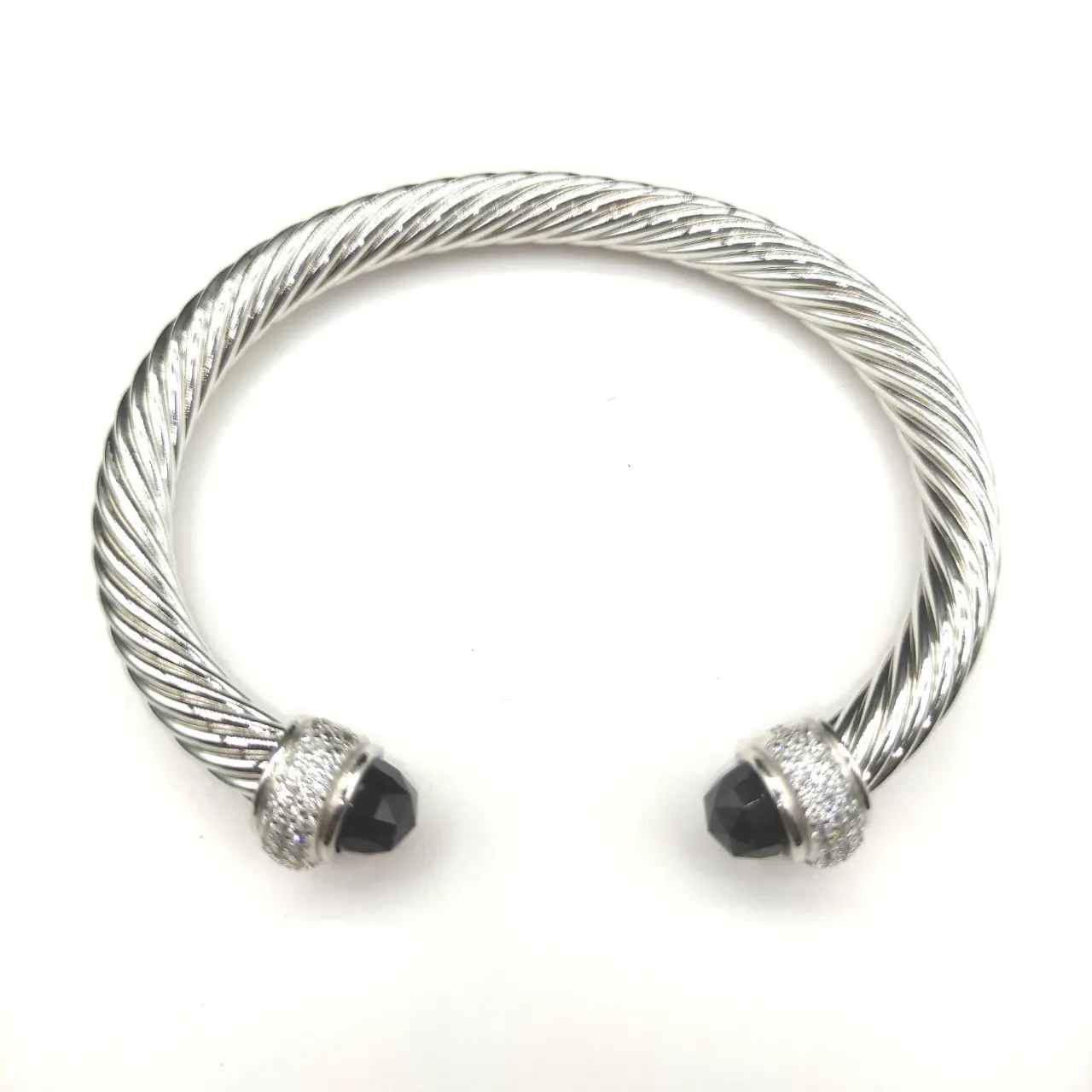 David Yurman Cable Classics Silver Black Twisted Onyx Bracelet 2