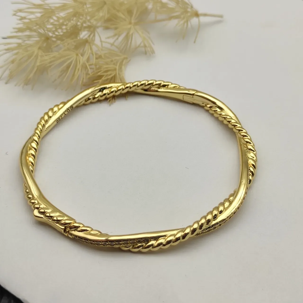 David Yurman Cable Classics Twisted Gold Bangle Bracelet 7