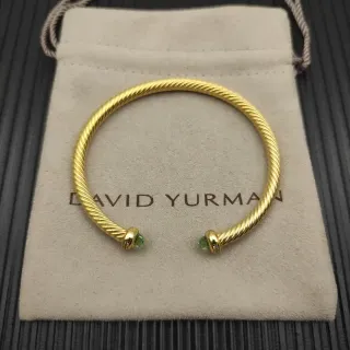 Pulsera Terminal David Yurman Cable Classics Twisted Gold-Tone Peridot