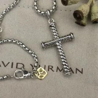 David Yurman Cable Collection Twisted Cross Pendant Necklace