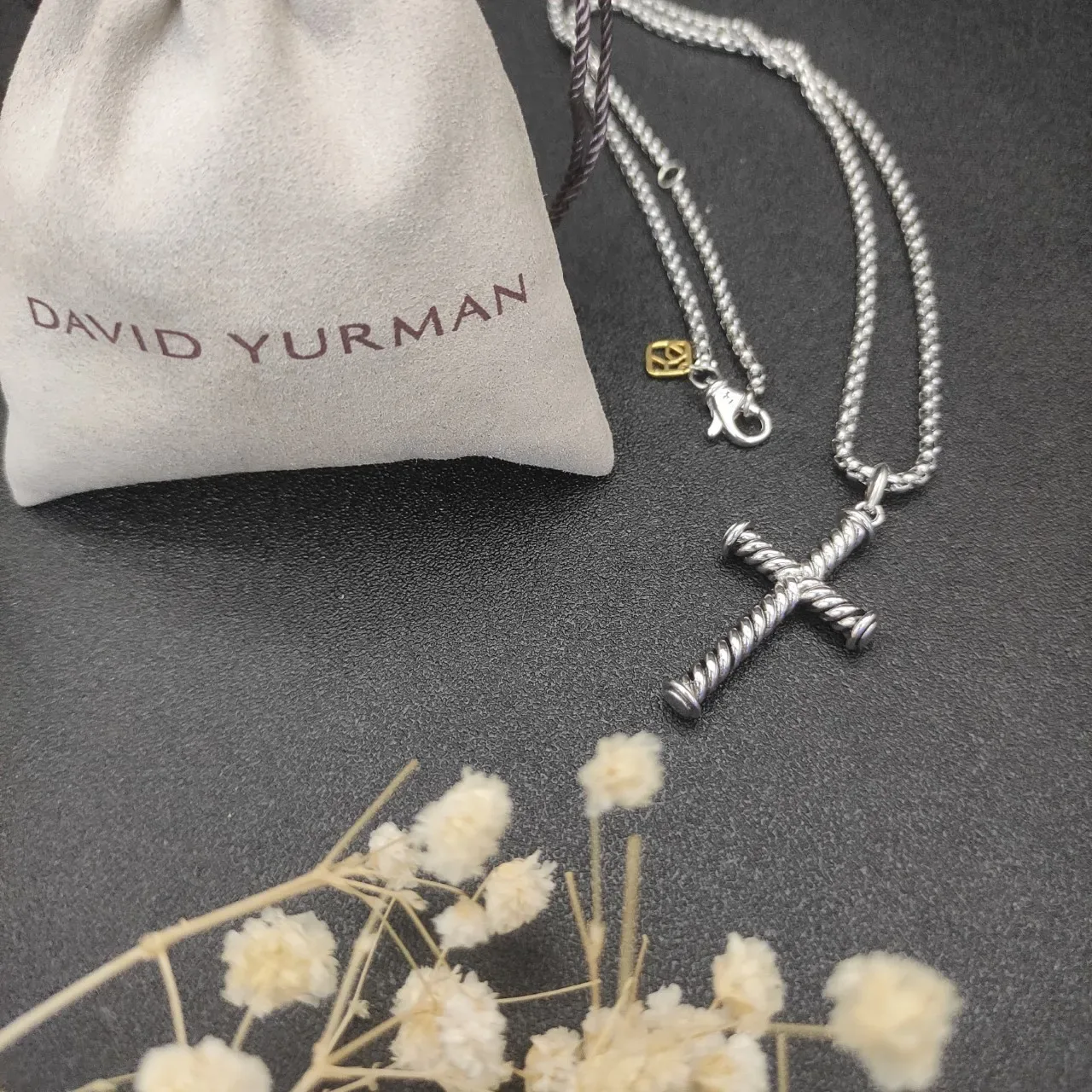 David Yurman Cable Collection Twisted Cross Pendant Necklace 3