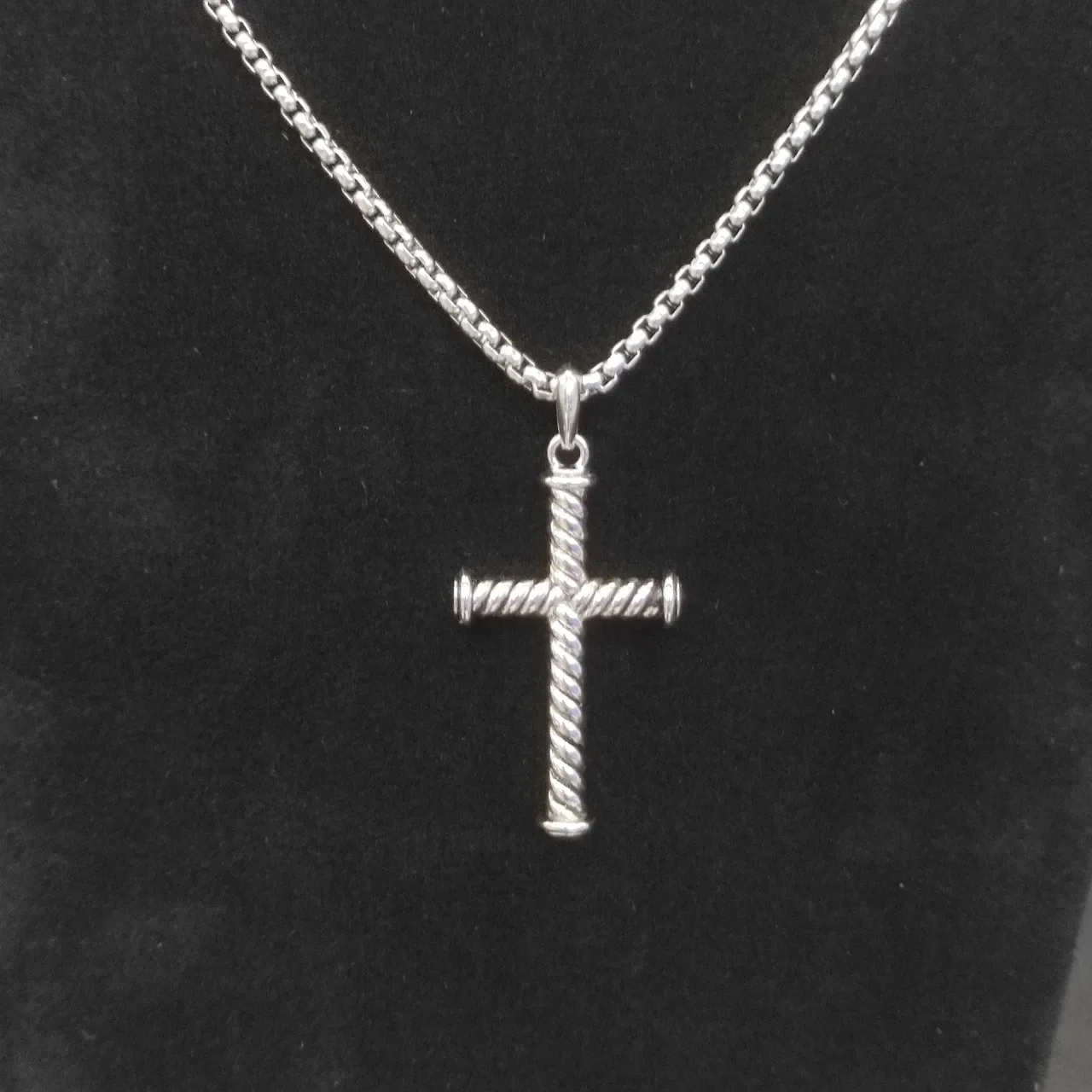 David Yurman Cable Collection Twisted Cross Pendant Necklace 5