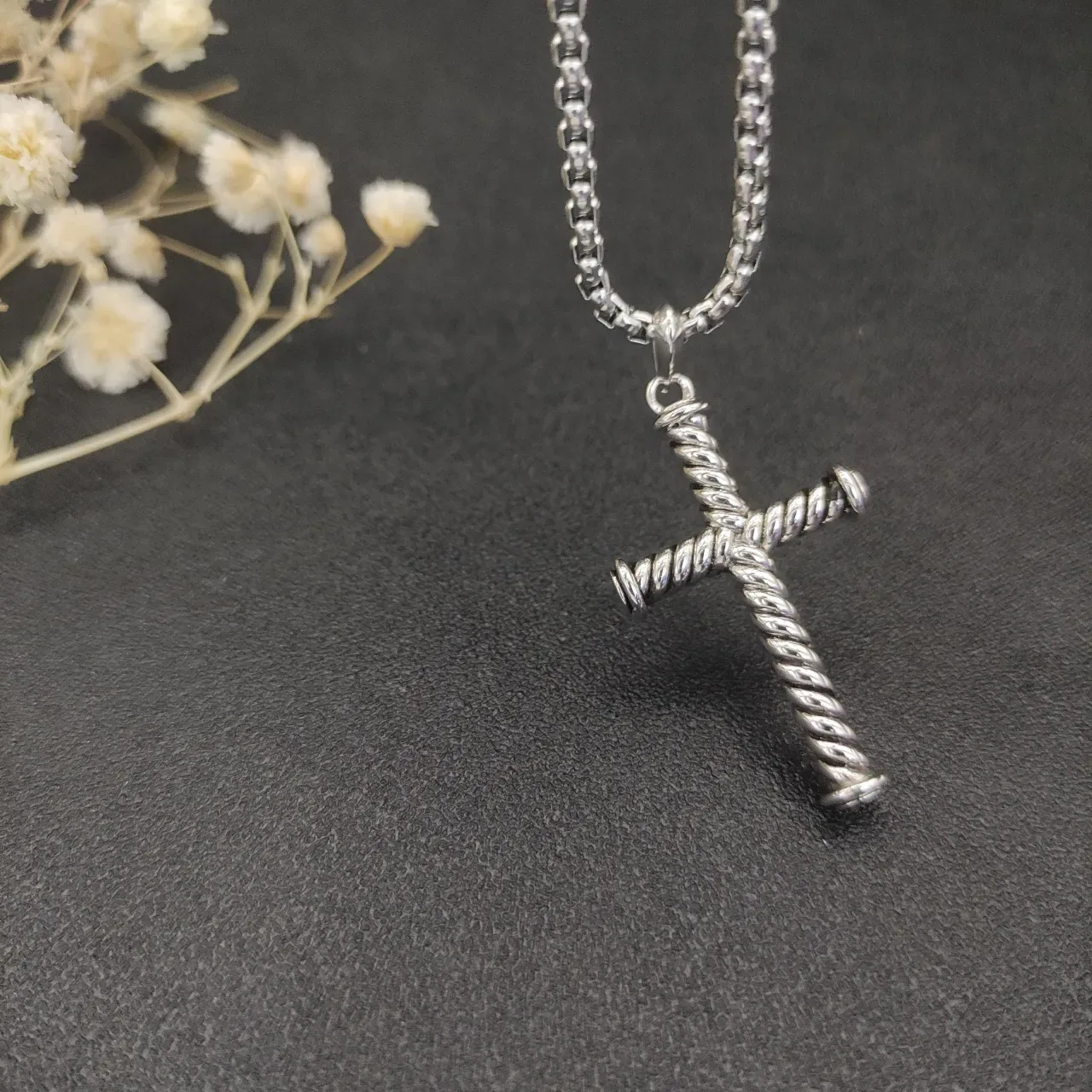 David Yurman Cable Collection Twisted Cross Pendant Necklace 7