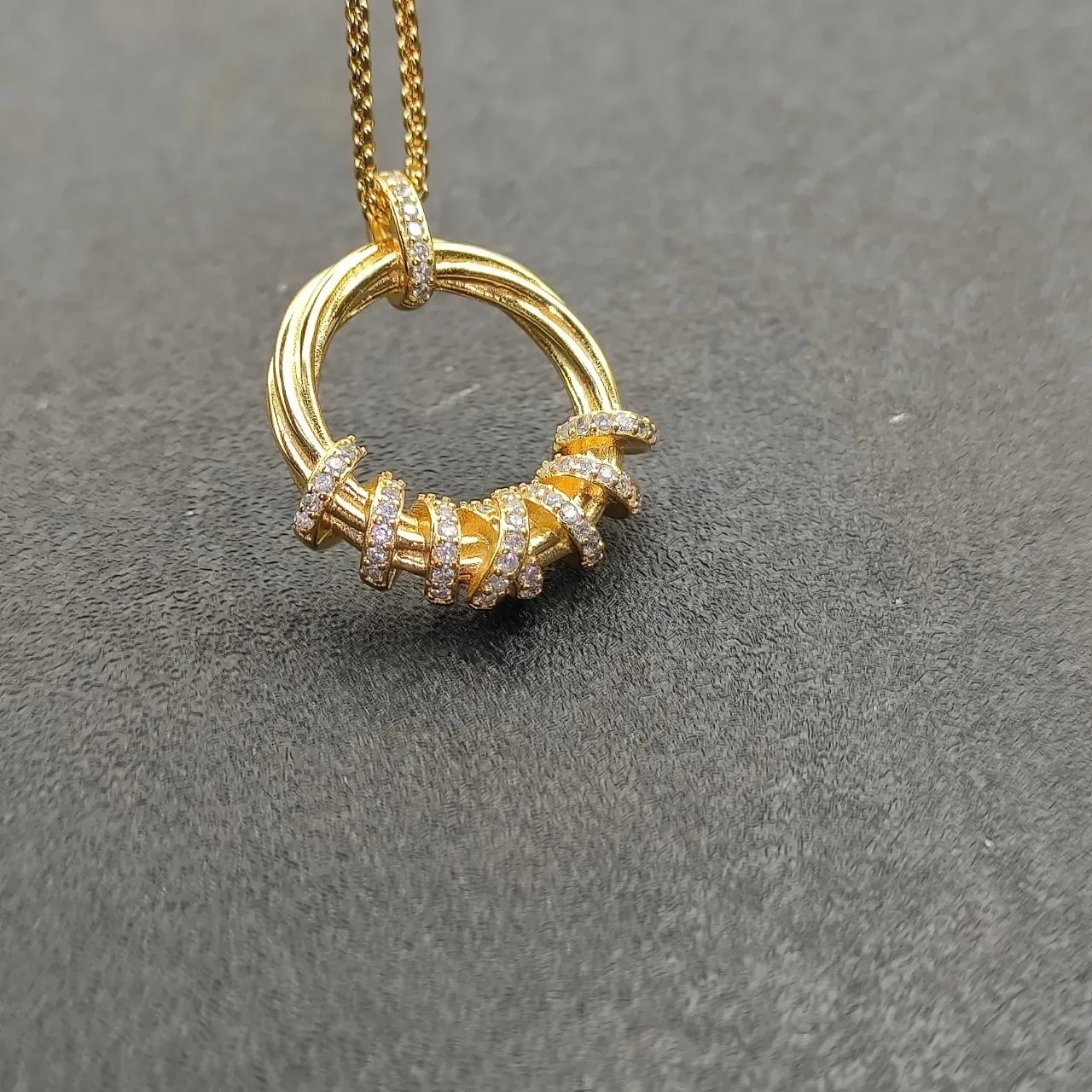 David Yurman 金银电缆链双环吊坠项链 2