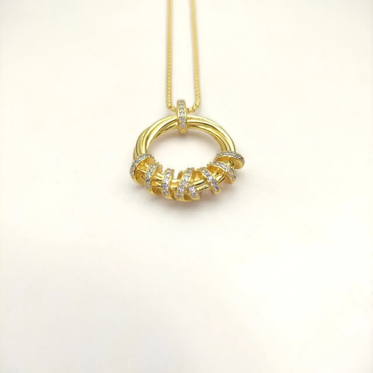 David Yurman 金银电缆链双环吊坠项链 9