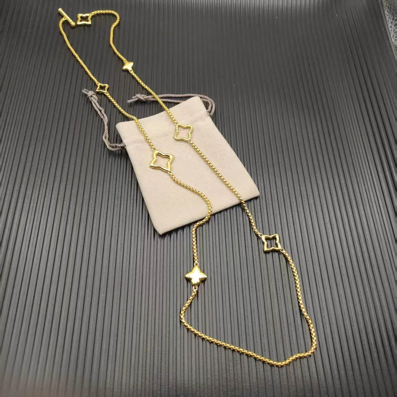 David Yurman Gold Star Motif Box Chain Necklace 7