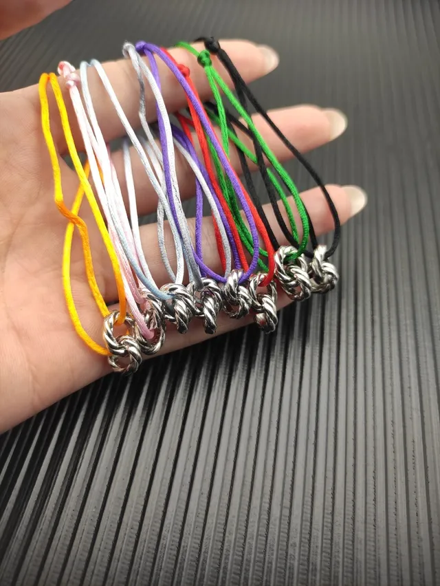 David Yurman Knot Charm Blue Silver Twisted Adjustable Cord Bracelet 3