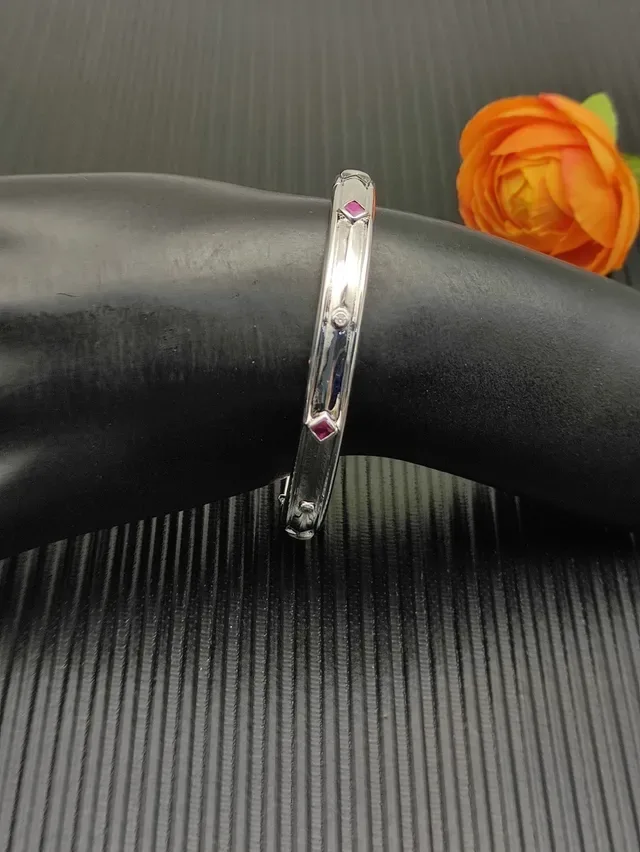 David Yurman Silver Red Polished Openwork Lattice Interior Bracelet 3
