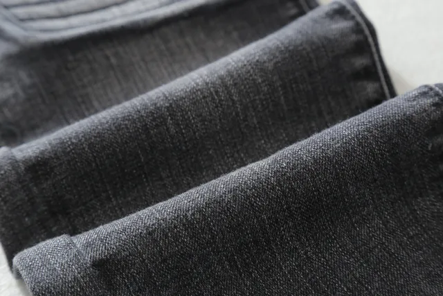 Distressed Black Motorcycle-Style Jeans 13