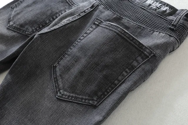 Distressed Black Motorcycle-Style Jeans 15
