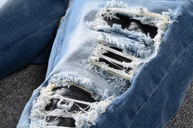 Distressed Light-Wash Blue Embroidered Snake Slim-Fit Jeans 9