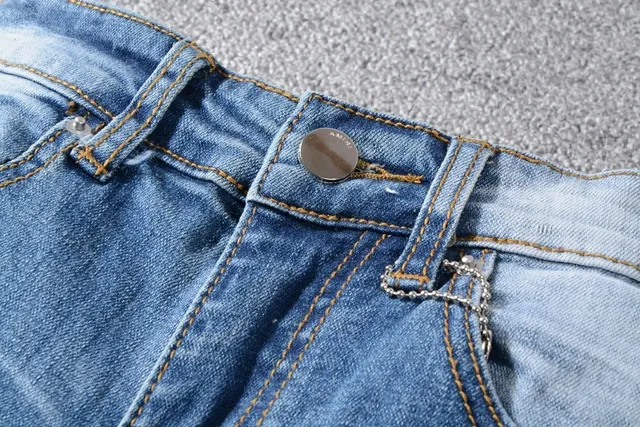 Distressed Light-Wash Blue Embroidered Snake Slim-Fit Jeans 10