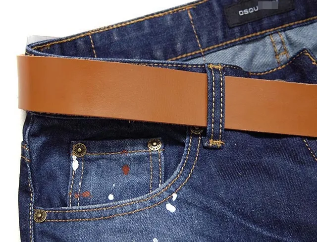 Distressed Paint-Splatter Slim-Fit Blue Jeans 10