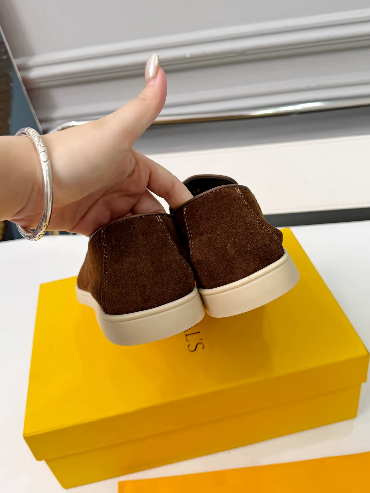 DOUCAL'S Brown Yellow Suede Upper Slip-On Construction Loafer 3