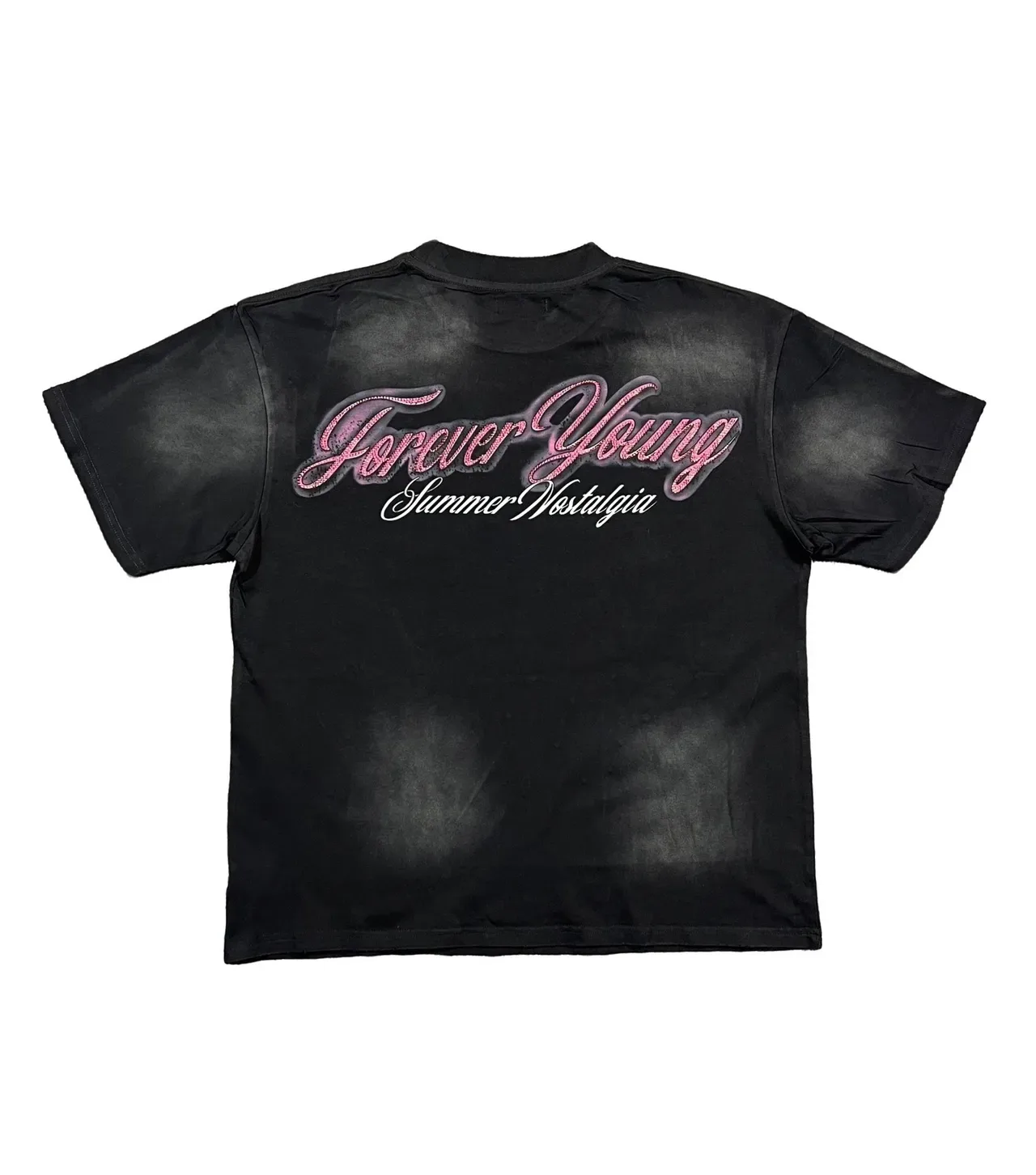 DUAA Graphic-Print Washed Black Oversized T-Shirt 8