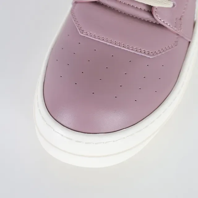 Dusty Pink Leather High-Top Platform Sneakers 5