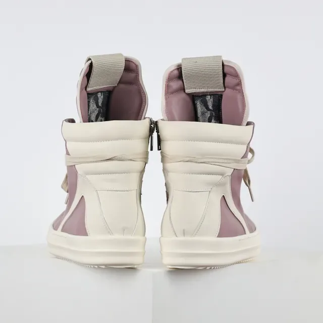 Dusty Pink Leather High-Top Platform Sneakers 8