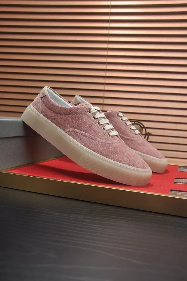 Dusty Pink Textile Low-Top Lace-Up Sneaker 3