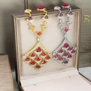 Fan-Tiered Pavé Multi-Gemstone Drop Earrings