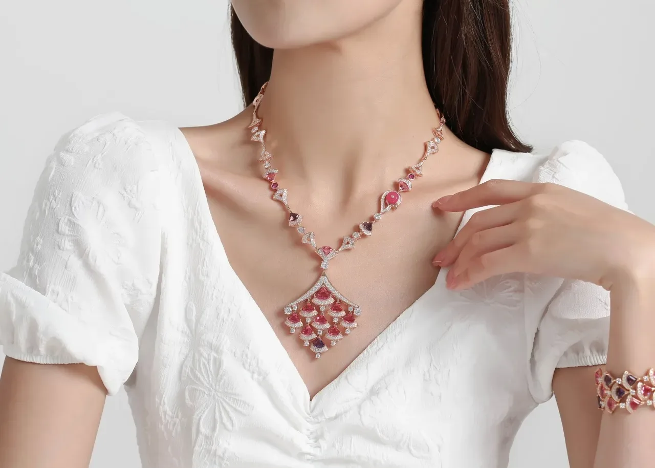 Fan-Tiered Pavé Multi-Gemstone Drop Earrings 5
