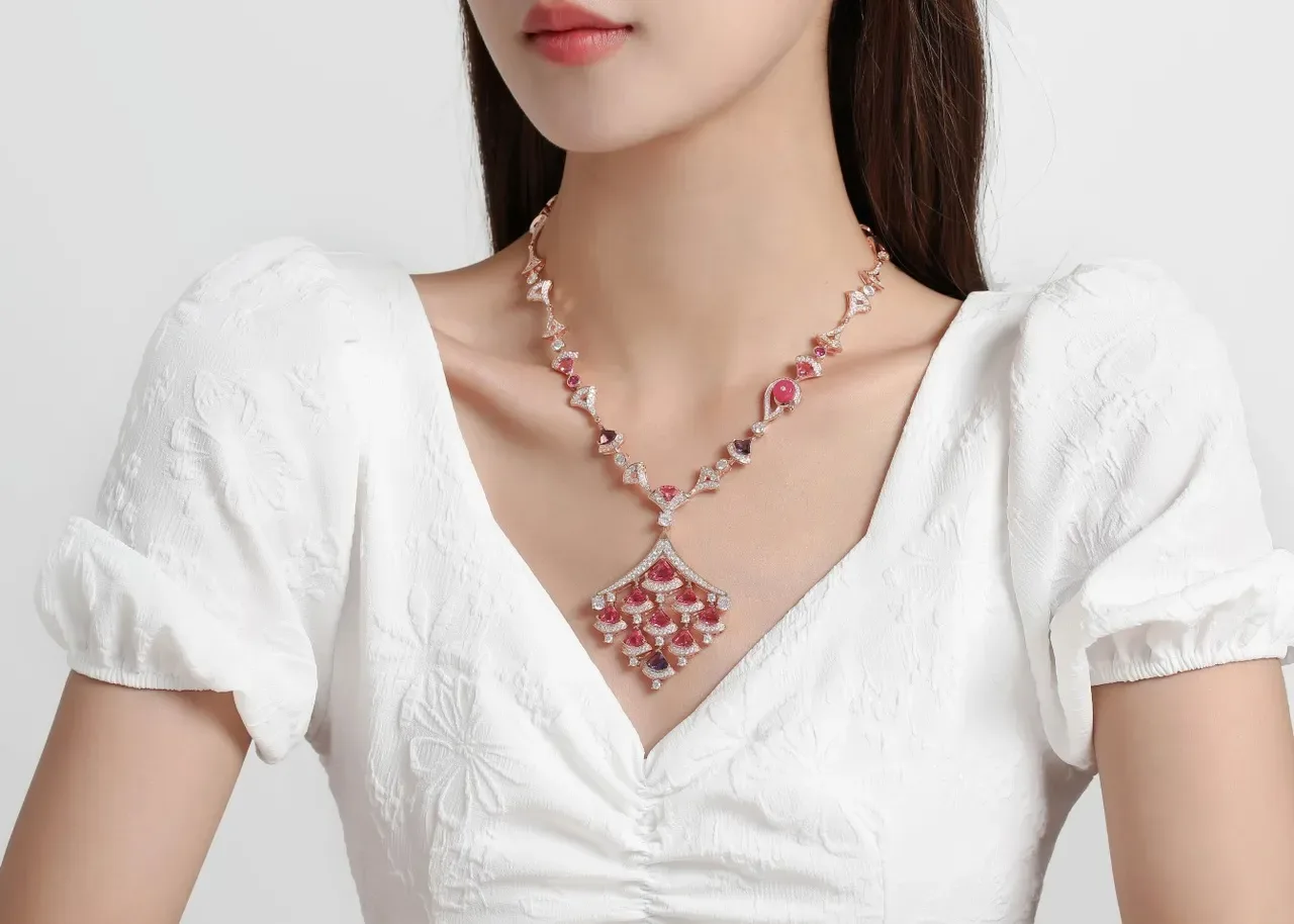Fan-Tiered Pavé Multi-Gemstone Drop Earrings 6