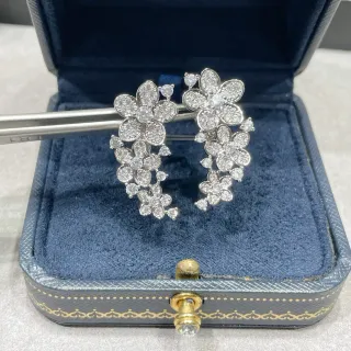 Floral Cluster Pavé-Set Stone Earrings
