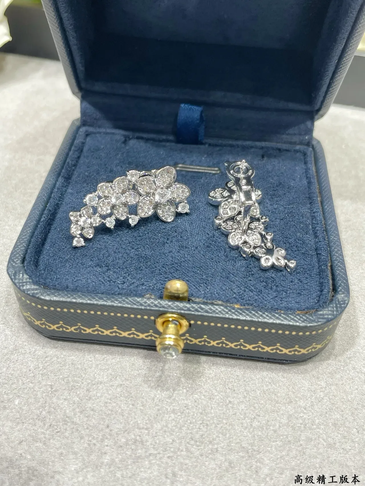 Floral Cluster Pavé-Set Stone Earrings 4