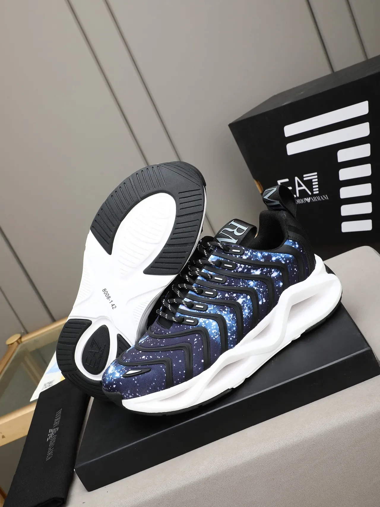 Galaxy Print Cage Overlay Chunky Sneaker 4