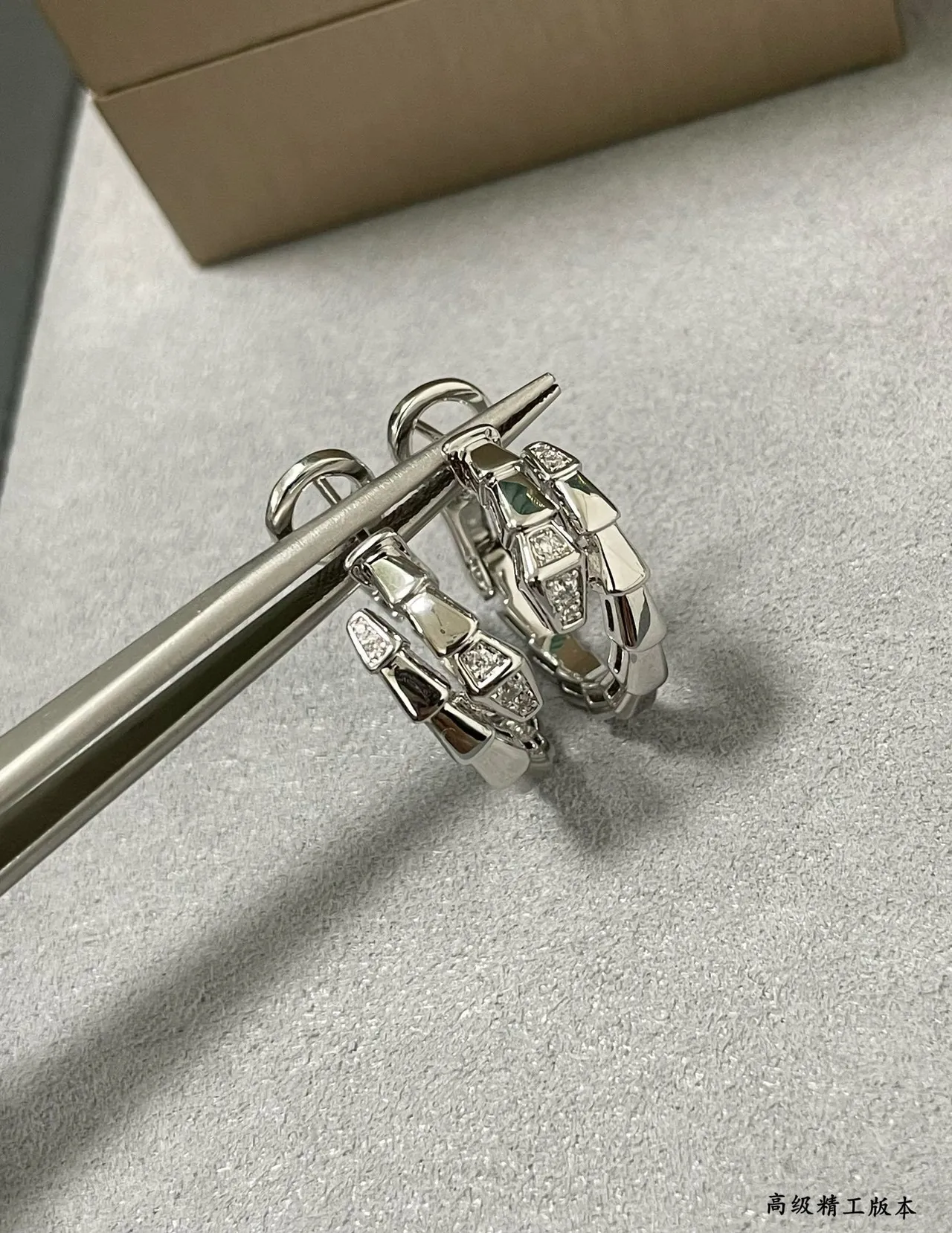 Gold and Silver Bamboo-Link Hoop Earrings 5