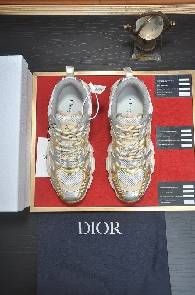 Gold and Silver Metallic Chunky Platform Sneakers 5