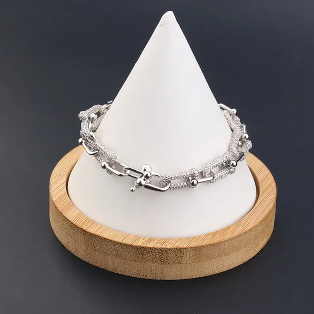 Gold and Silver Pavé-Set Chunky Link Bracelets 3
