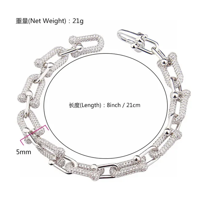 Gold and Silver Pavé-Set Chunky Link Bracelets 9