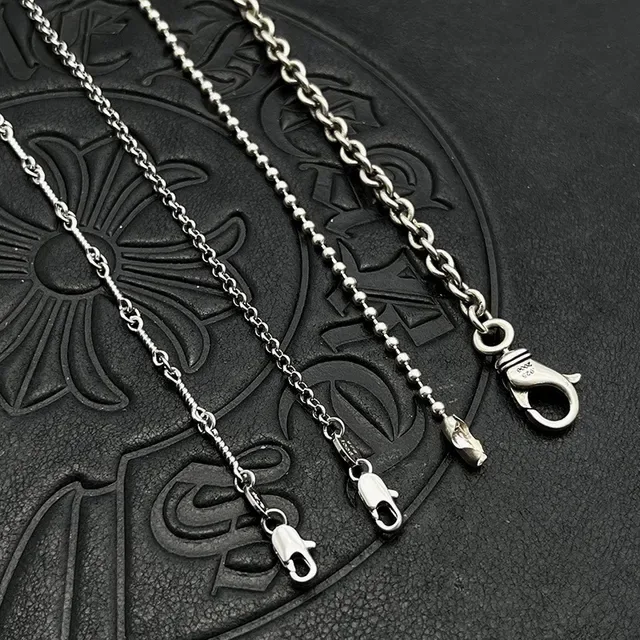 Gold and Silver Tone Floral Motif Chain Necklaces 7