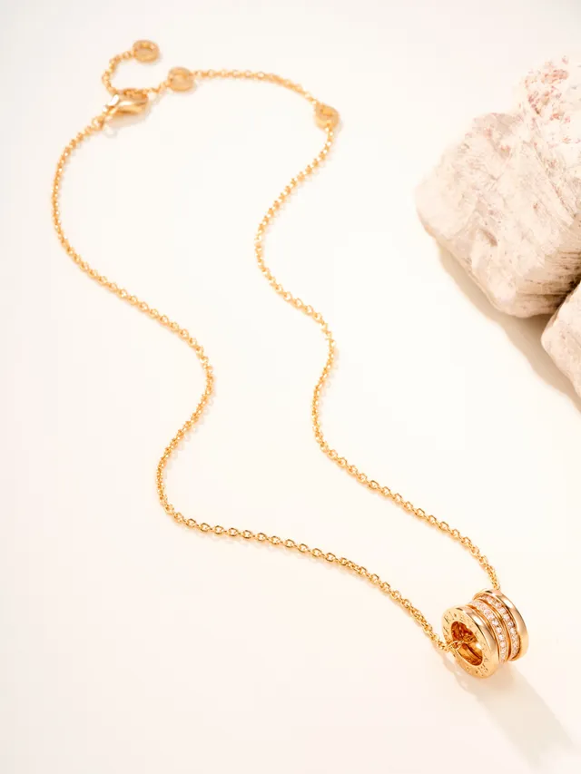 Gold and Silver Tone Multi-Ring Pavé Pendant Necklaces 15