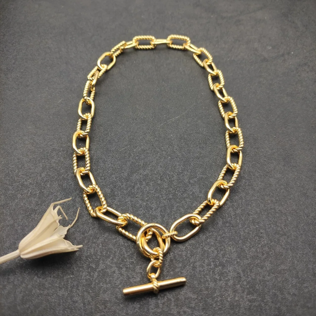 Gold and Silver Tone Twisted Rope Link Toggle Clasp Bracelets 3
