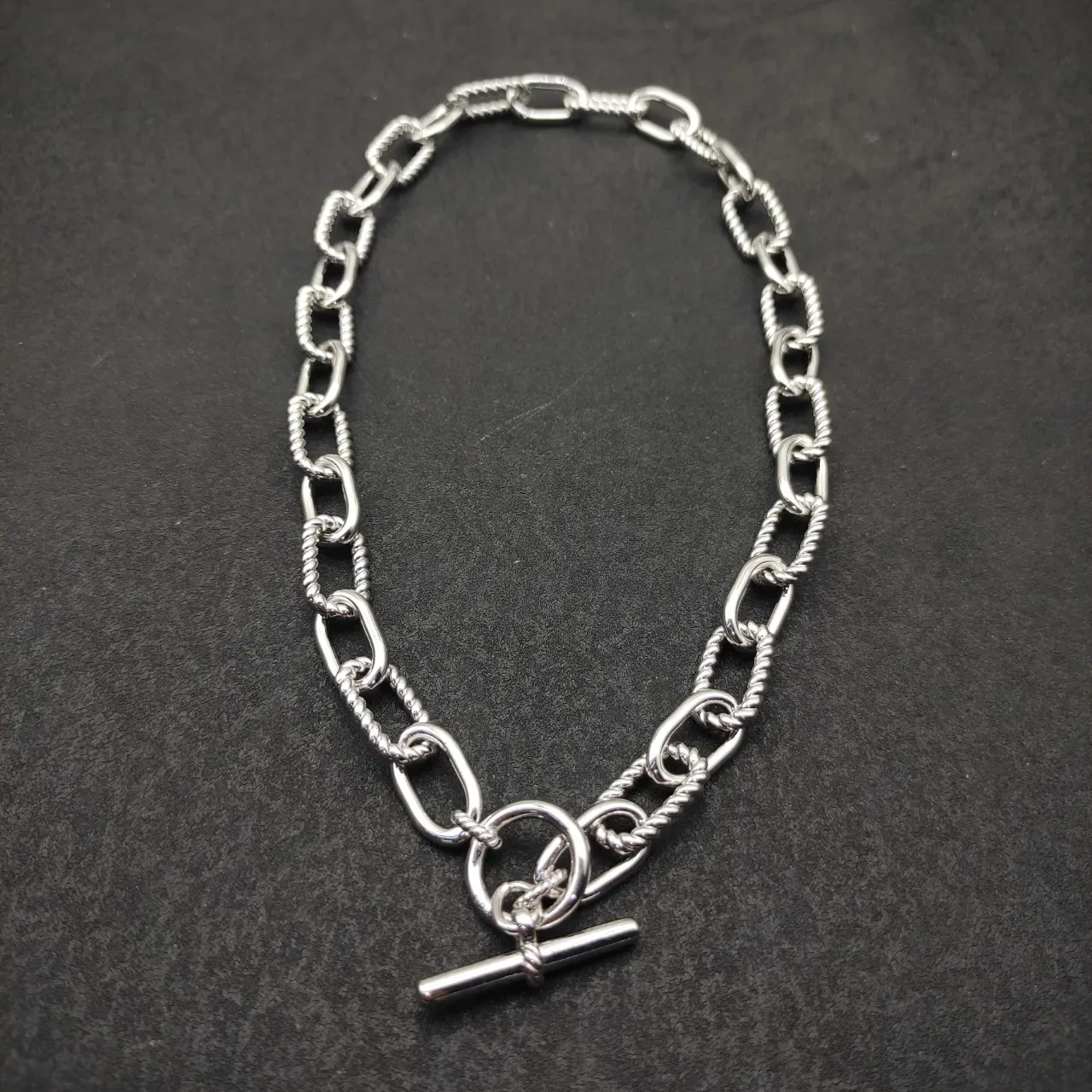 Gold and Silver Tone Twisted Rope Link Toggle Clasp Bracelets 4