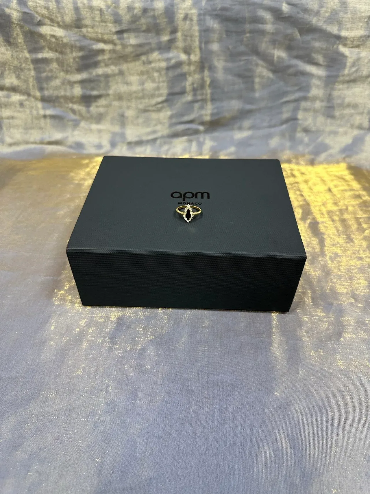 Gold Blue Marquise-Shaped Setting Ring 6