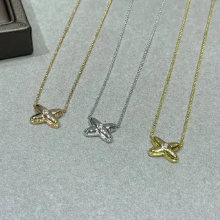 金银十字形吊坠单个中心宝石项链