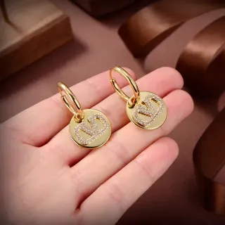 Gold Silver Hoop Circular Pendant Earrings
