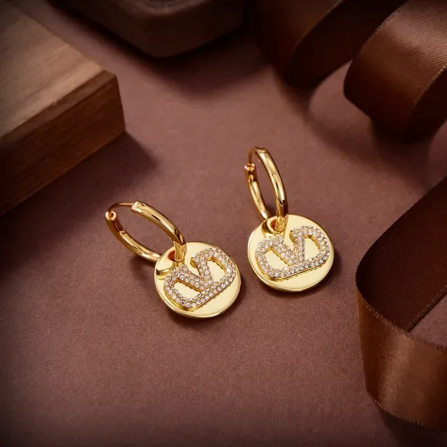 Gold Silver Hoop Circular Pendant Earrings 2