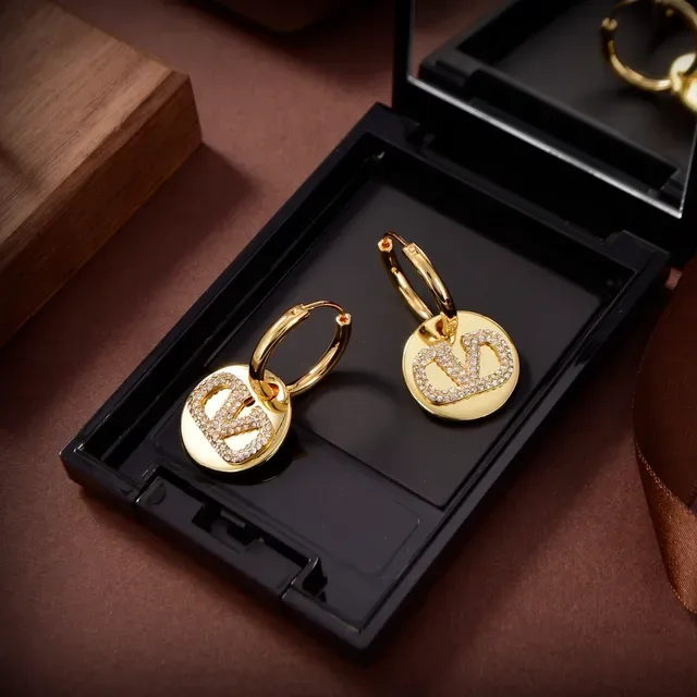 Gold Silver Hoop Circular Pendant Earrings 4