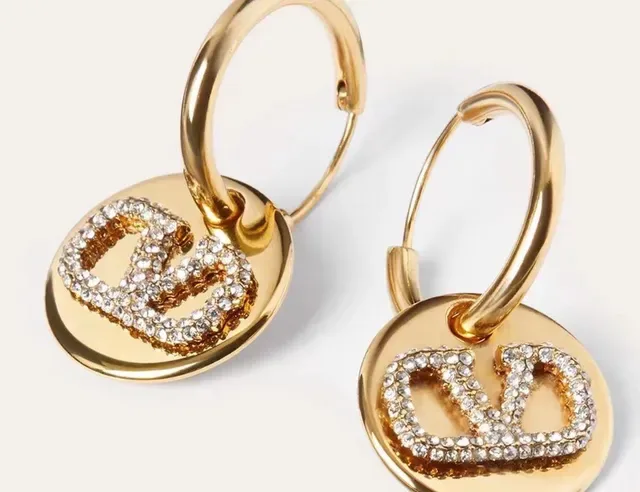 Gold Silver Hoop Circular Pendant Earrings 7