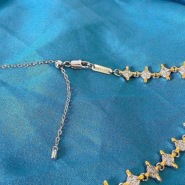 Gold Silver Layered Star-Motif Necklace 5