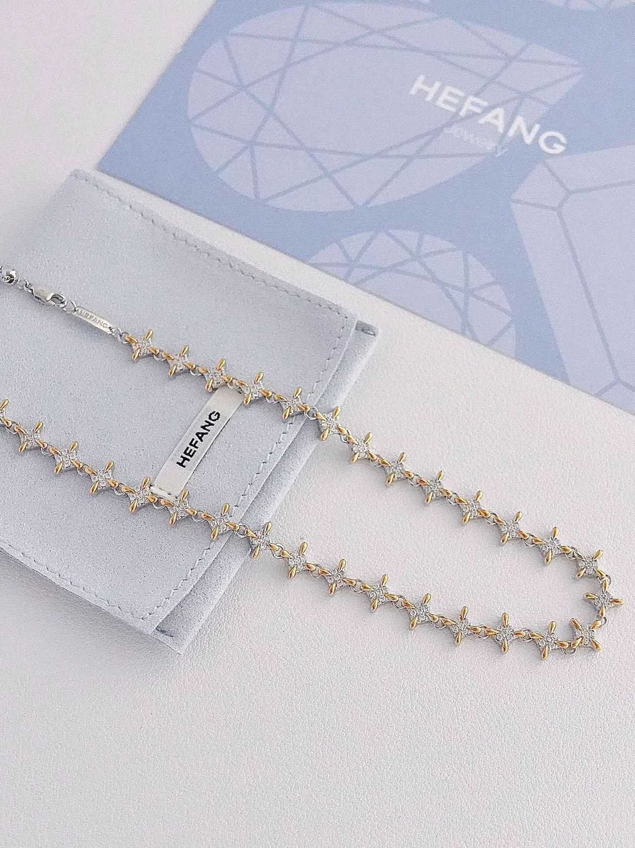 Gold Silver Layered Star-Motif Necklace 7