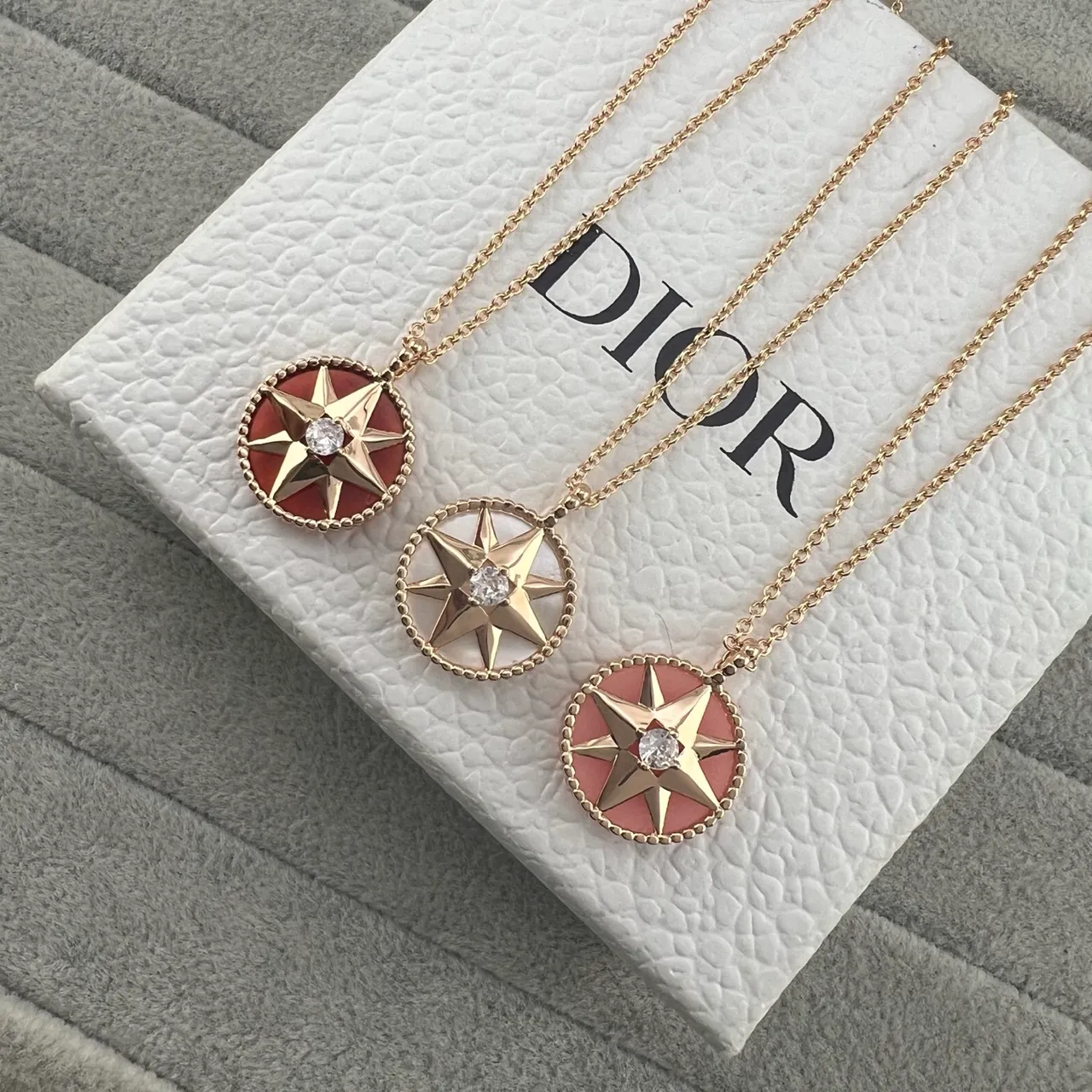 Gold-Tone Compass Star Enamel Pendant Necklaces 8