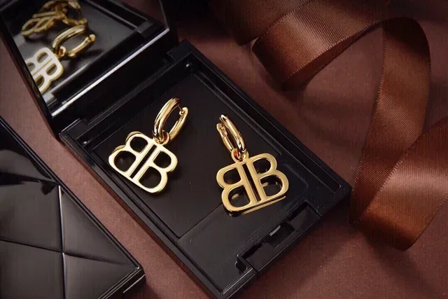 Gold-Tone Double-B Motif Pendant Charms Necklaces 2