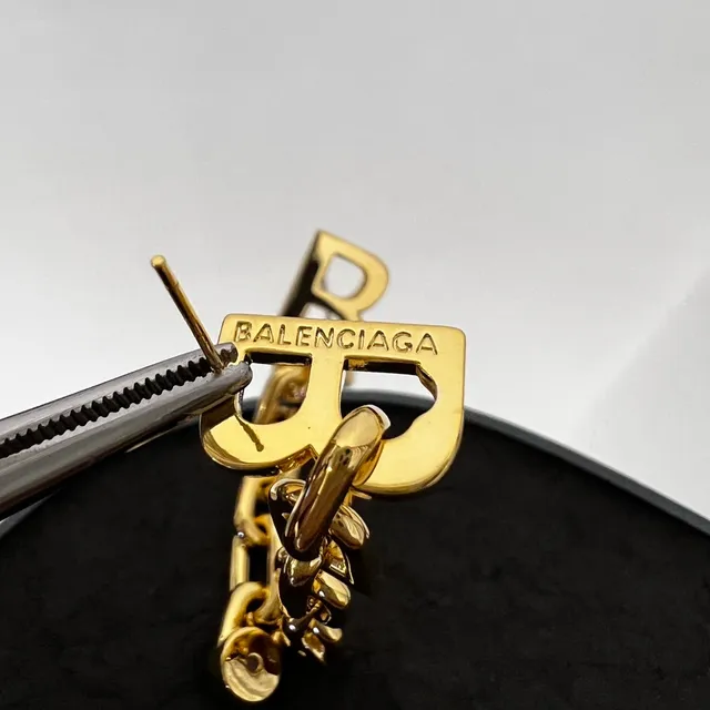 Gold-Tone Letter B Chain Drop Earrings 2