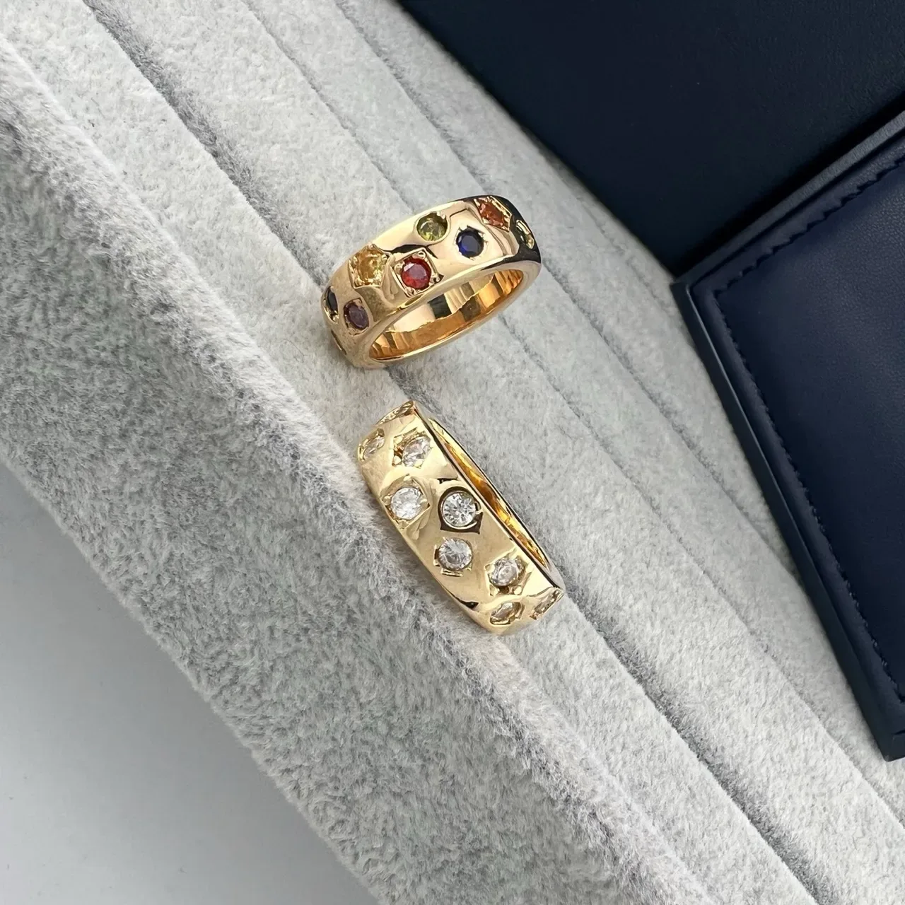 Gold-Tone Multi-Gemstone and Clear Stone Channel-Set Rings 5
