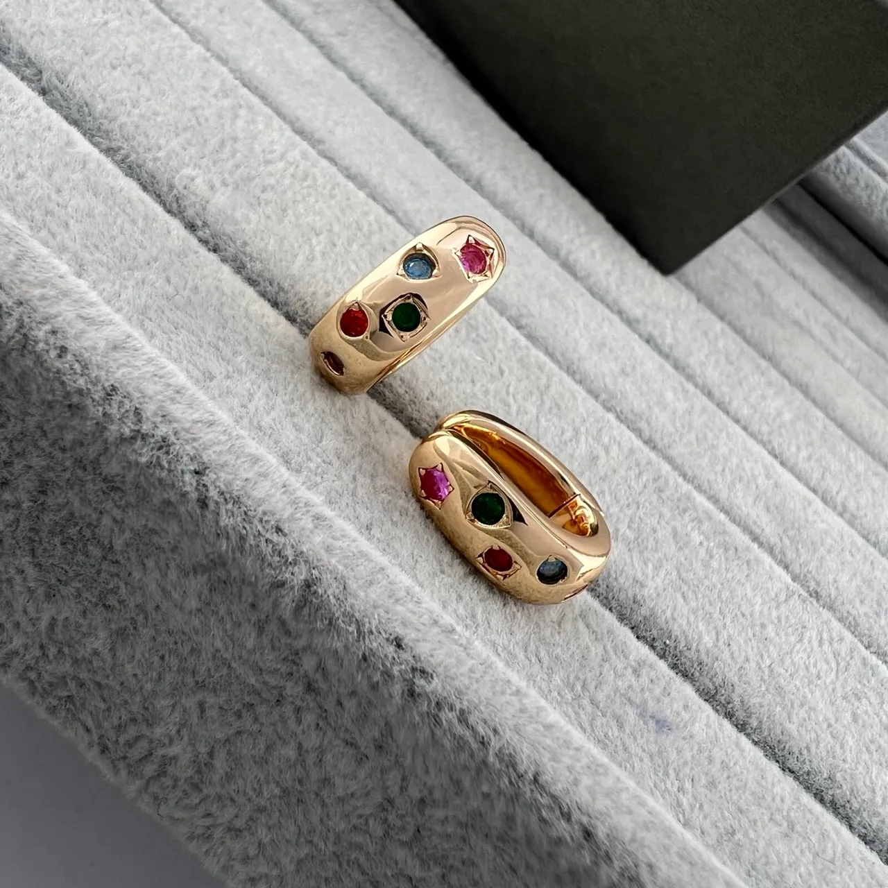 Gold-Tone Multigem Hinged Oval Rings 4