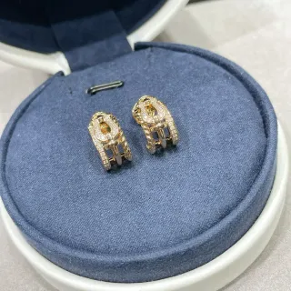 Gold-Tone Pavé Rope-Textured Hinged Hoop Earrings